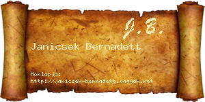 Janicsek Bernadett névjegykártya